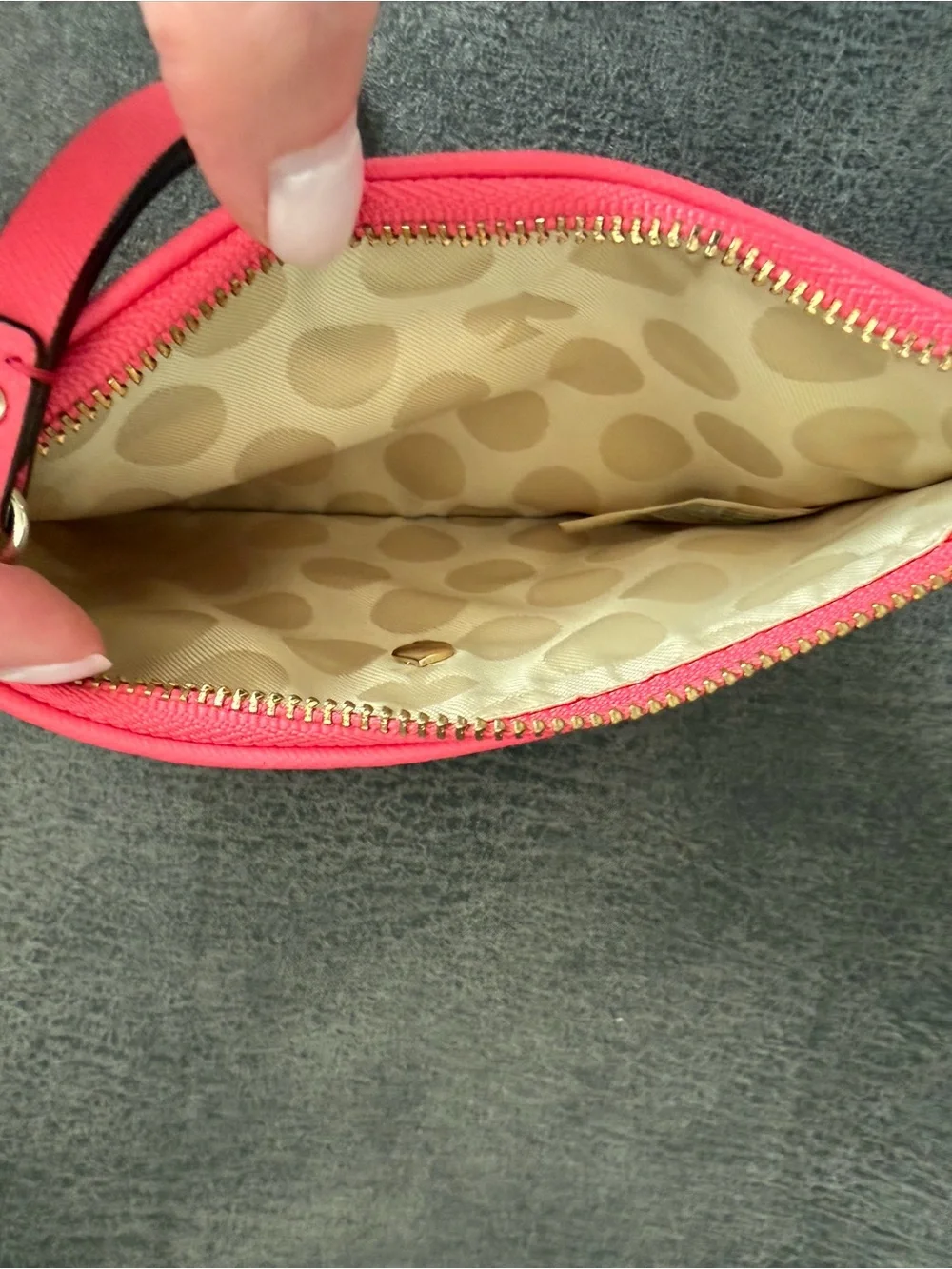 kate spade Pink Floral Laser-Cut Wristlet Clutch